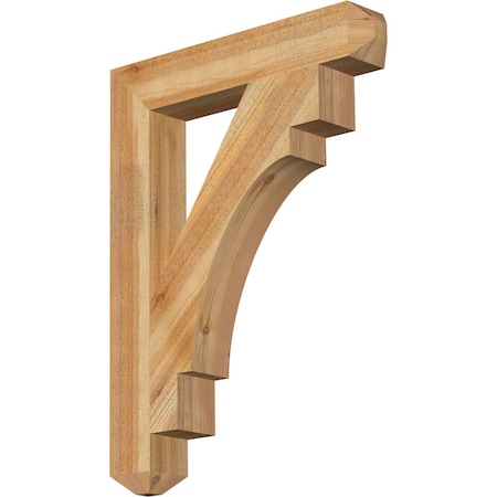 Ekena Millwork Merced Craftsman Rough Sawn Bracket, Western Red Cedar, 4"W x 24"D x 32"H BKT04X24X32MRC04RWR